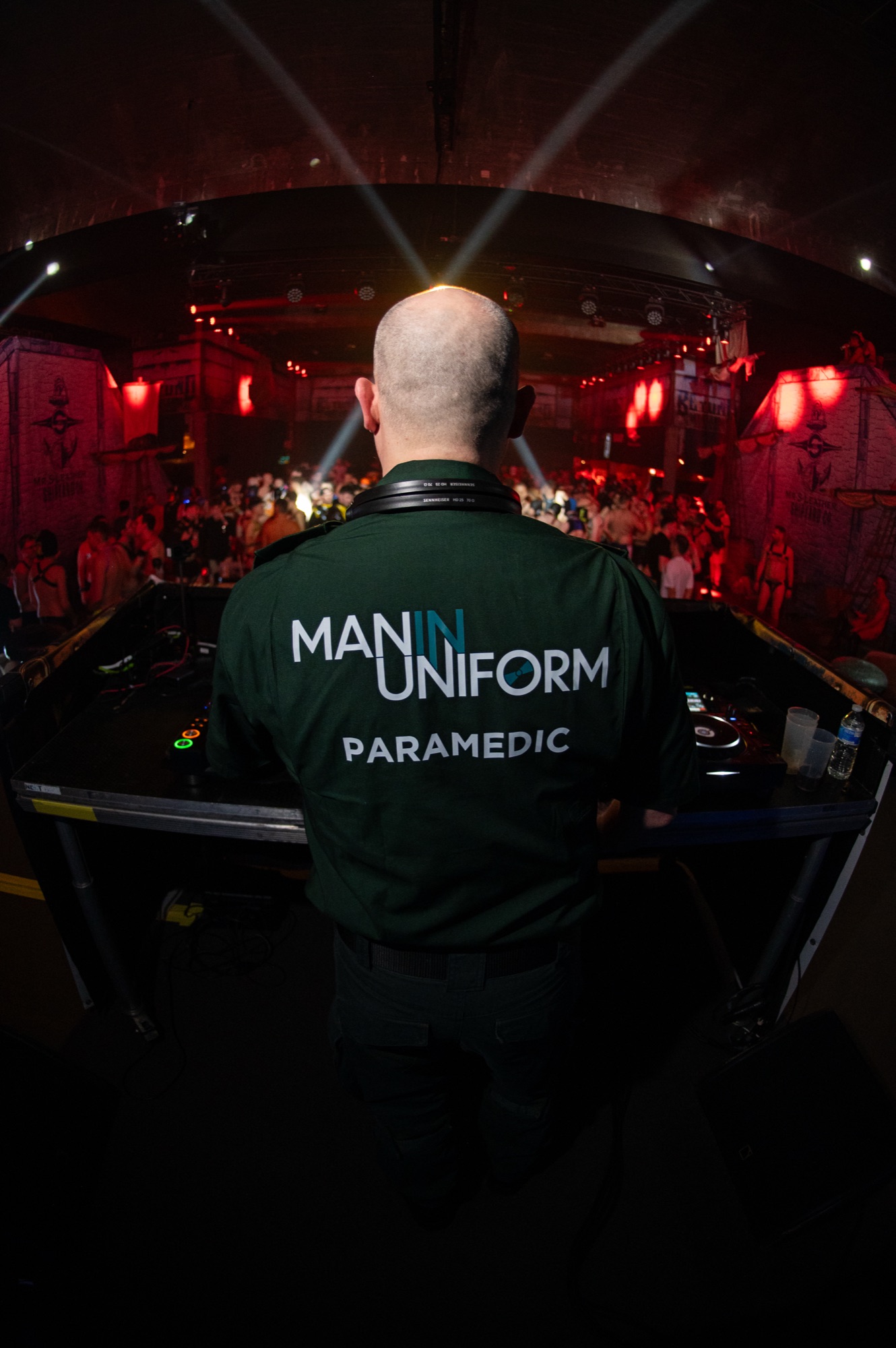 Facing the crowd on a club night.